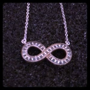 18 inch silver and sapphire forever necklace